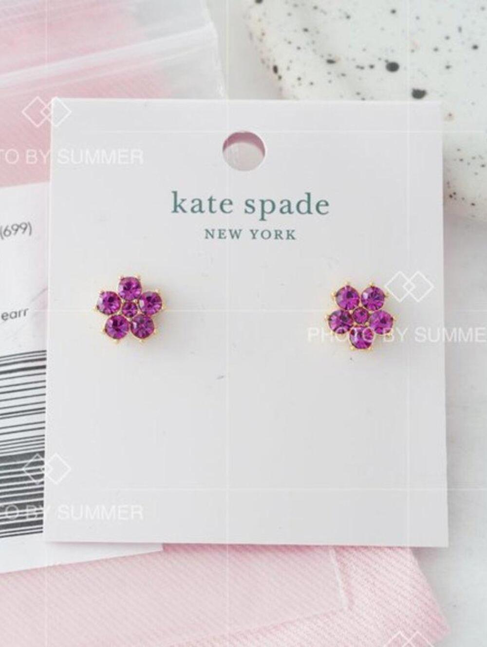 Kate Spade Flower Studs Earrings Deep Magenta